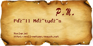 Páll Mátyás névjegykártya